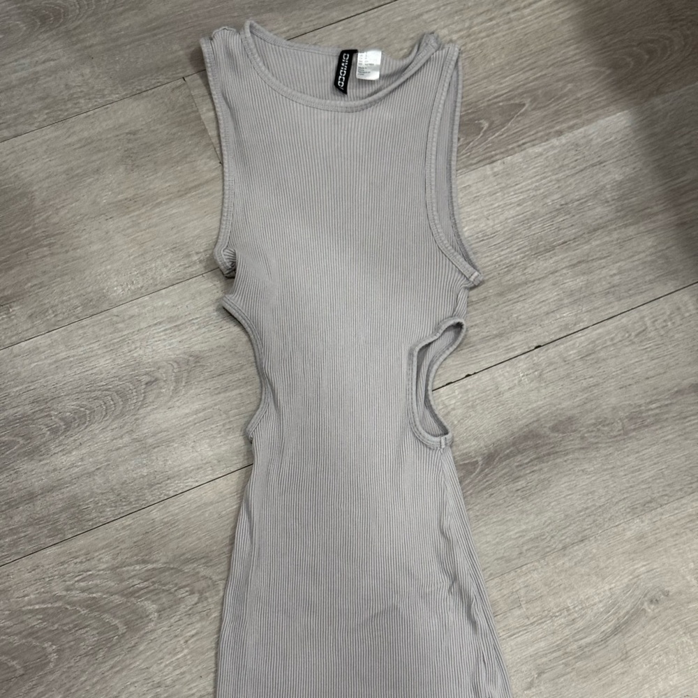 H&M cut out bodycon grey dress